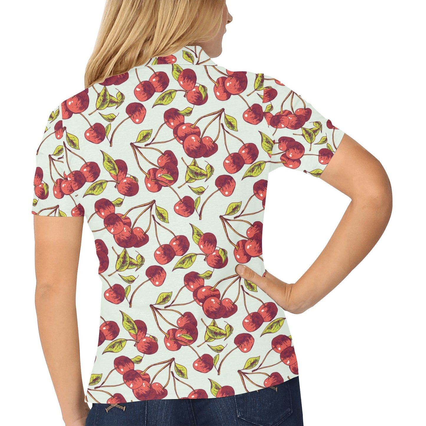 Cherry Hand Draw Women's Polo Shirt