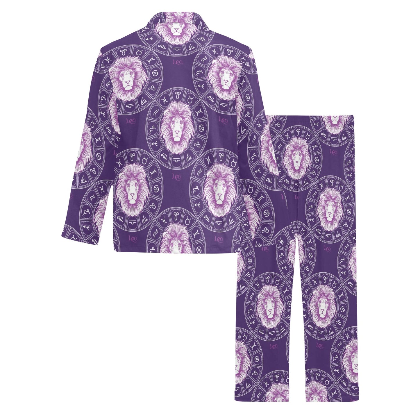 Leo Pattern Print Design 04 Men's Long Pajama Set