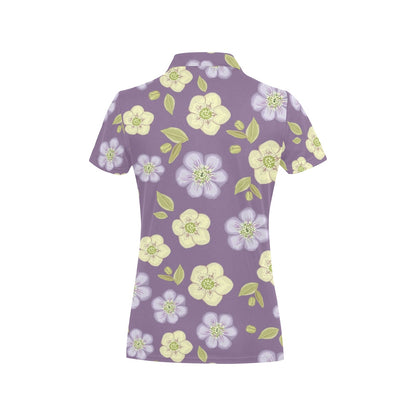 Anemone Pattern Print Design AM013 Women's Polo Shirt