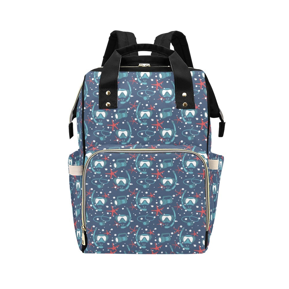 Scuba Equipment Print Design LKS302 Diaper Bag Backpack