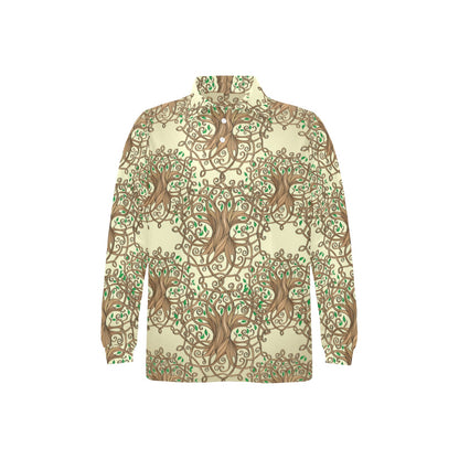 Celtic Tree of life Long Sleeve Polo Shirt For Men's