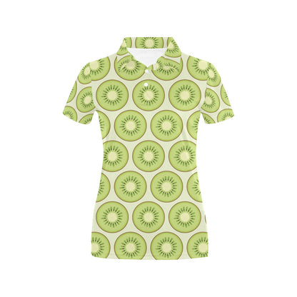Kiwi Pattern Print Design KW02 Women's Polo Shirt