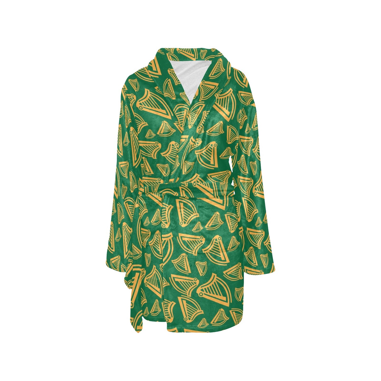 Harp Pattern Print Design 03 Women's Fleece Robe