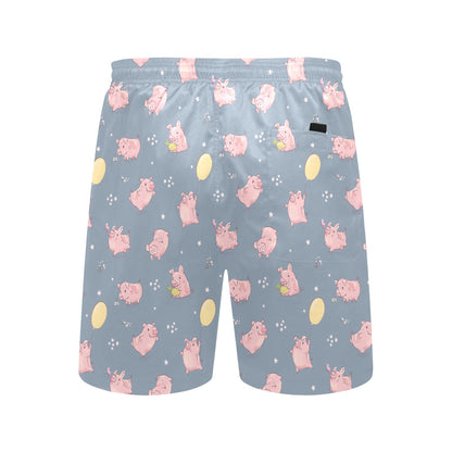 Pig Print Design LKS405 Men's Swim Trunks Beach Shorts