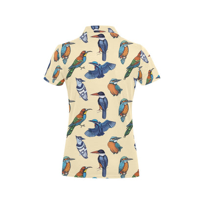 Kingfisher Bird Pattern Print Design 04 Women's Polo Shirt