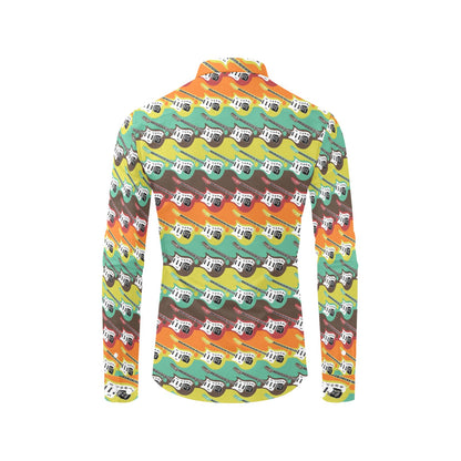 Electric Guitar Print Design LKS401 Men's Long Sleeve Dress Shirt