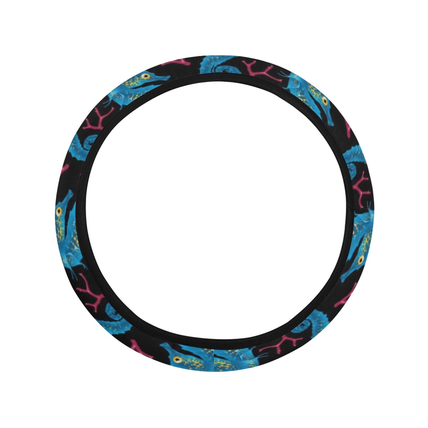 SeaHorse Print Design LKS401 Steering Wheel Cover with Elastic Edge