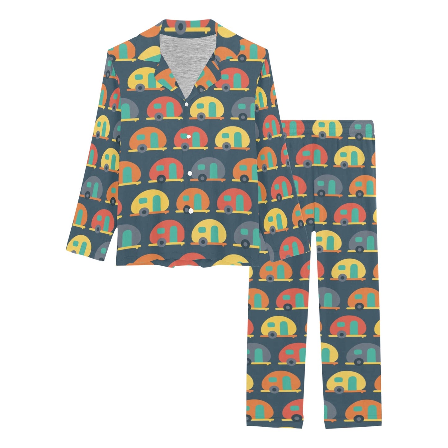 Camper Pattern Print Design 02 Women's Long Pajama Set