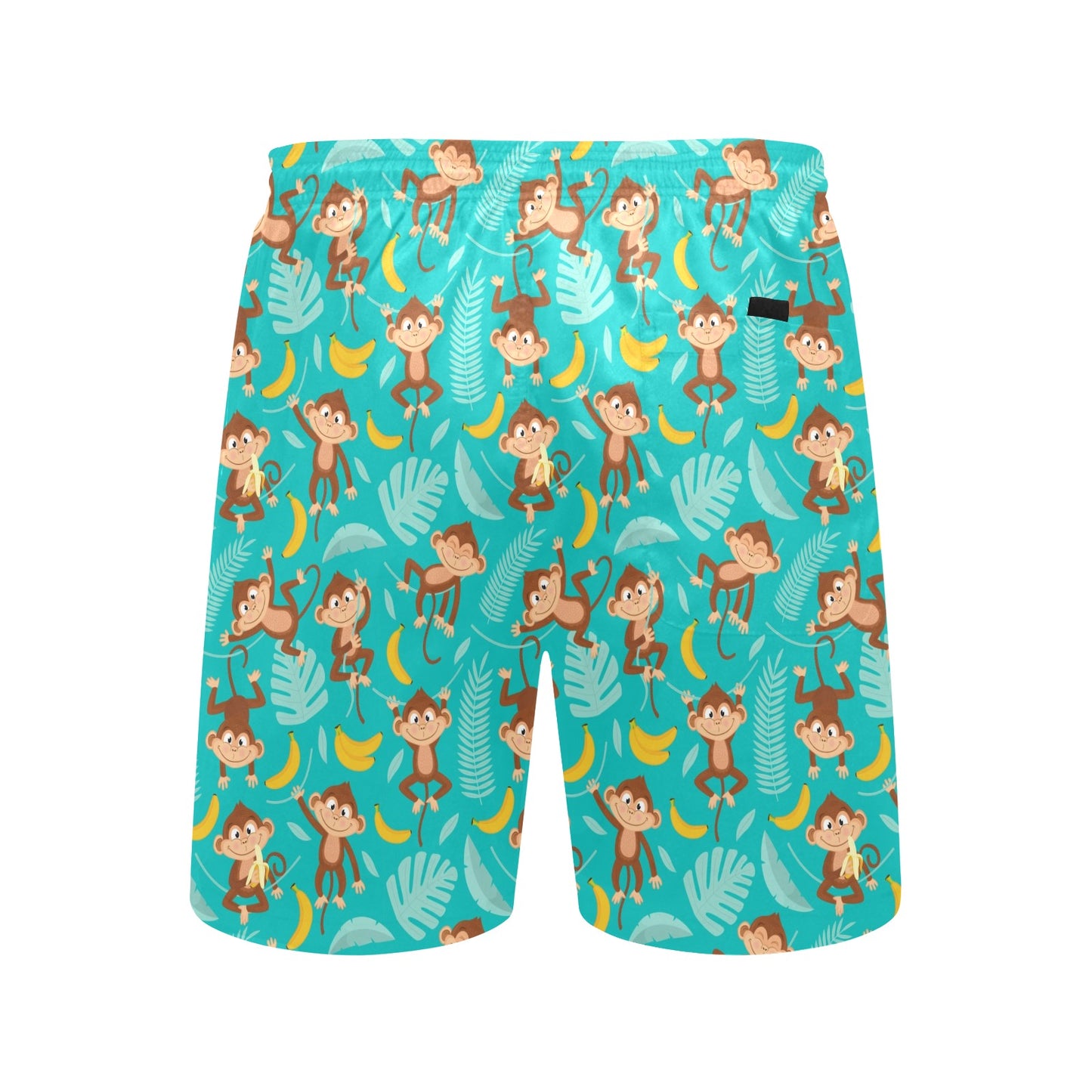 Monkey Happy Design Themed Print Men's Swim Trunks Beach Shorts