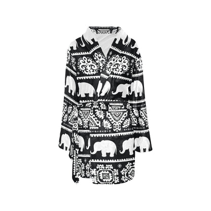 Elephant Pattern Women's Fleece Robe