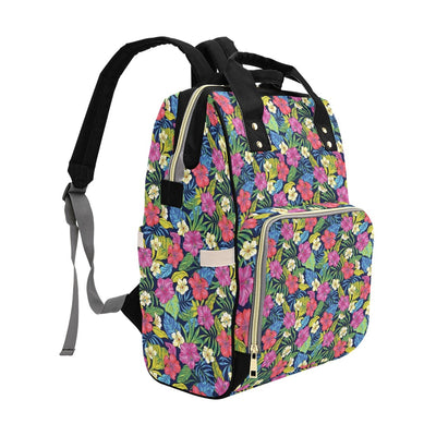 Hibiscus Print Design LKS3010 Diaper Bag Backpack