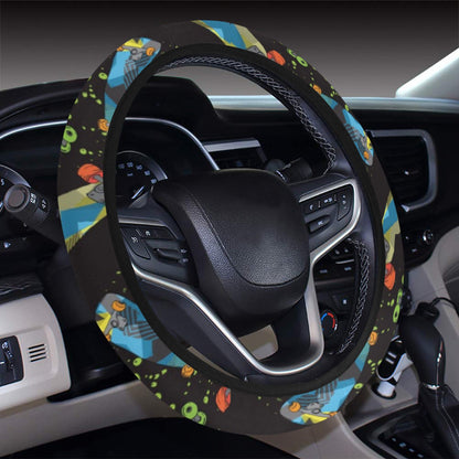 Skateboard Print Design LKS305 Steering Wheel Cover with Elastic Edge