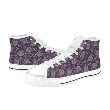 Turkey Print Design LKS401 Men's High Top Canvas Shoes