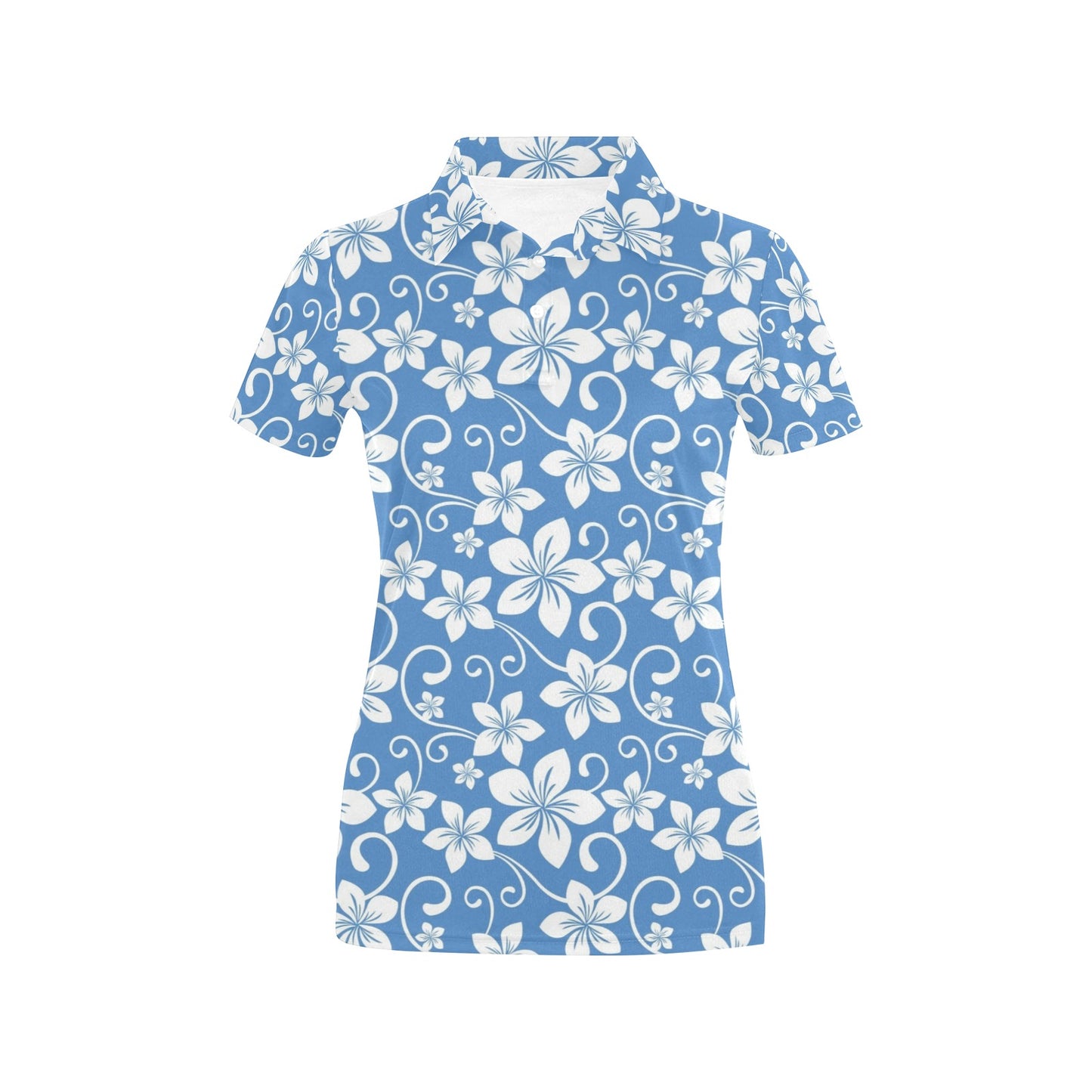 Hibiscus Pattern Print Design HB09 Women's Polo Shirt