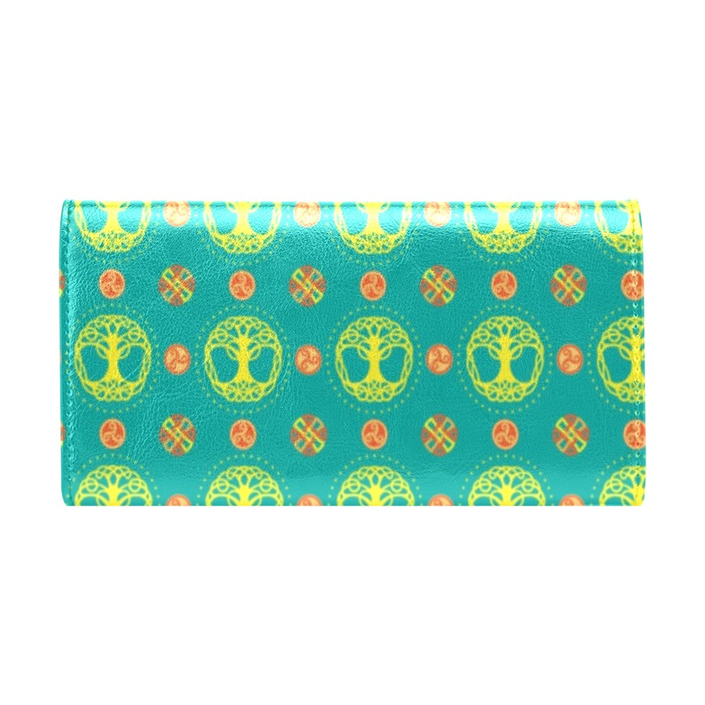 Celtic Tree of Life Print Pattern Women's Trifold Wallet