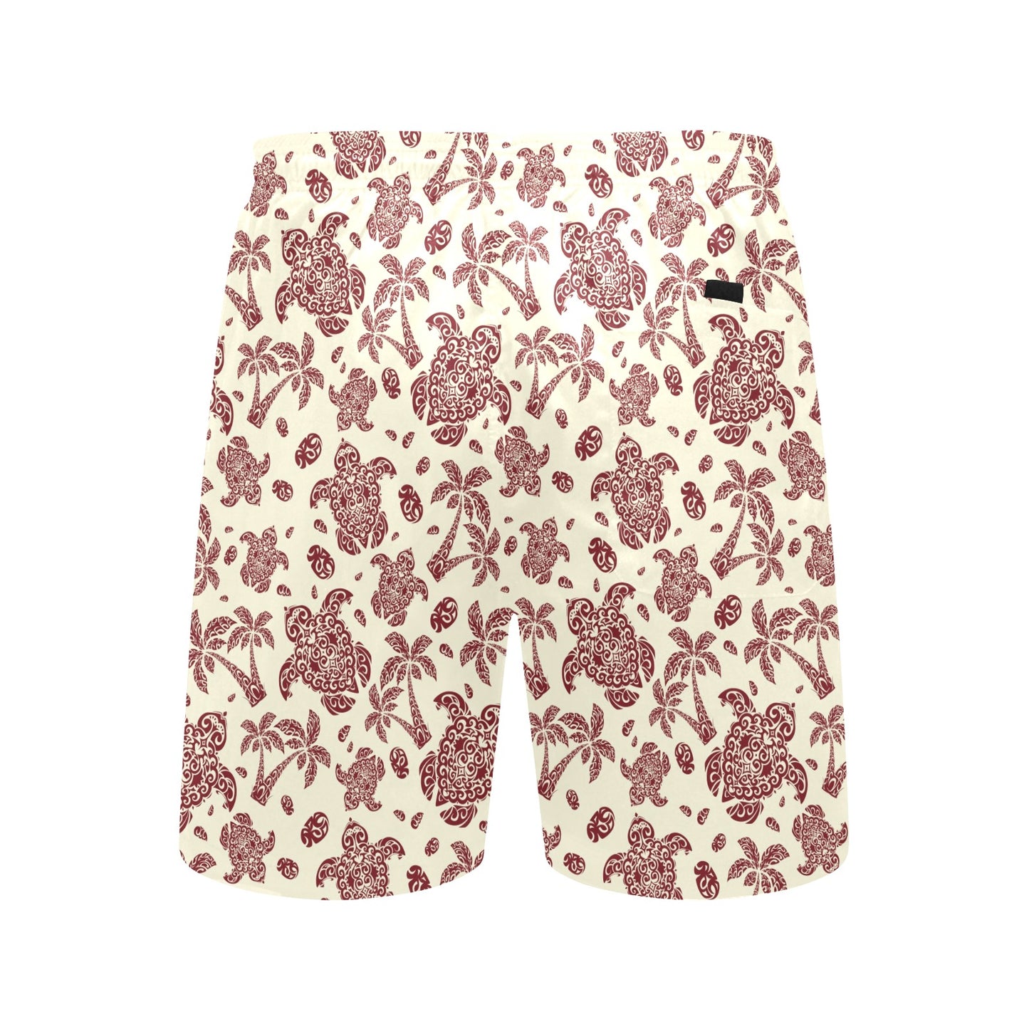 Polynesian Tattoo Turtle Themed Men's Swim Trunks Beach Shorts
