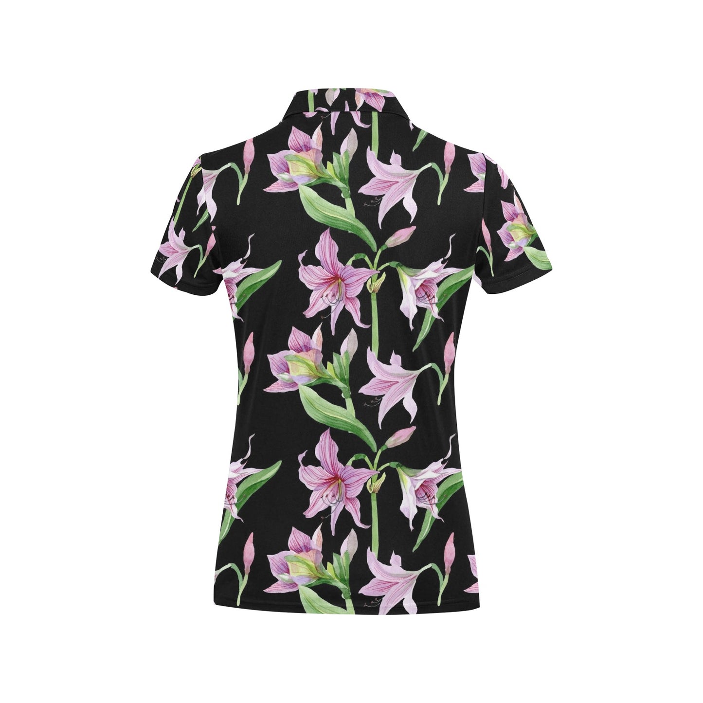 Amaryllis Pattern Print Design AL08 Women's Polo Shirt