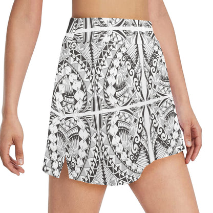 Samoan Style Print Design LKS301 17" Golf & Pickleball Skort with Pockets