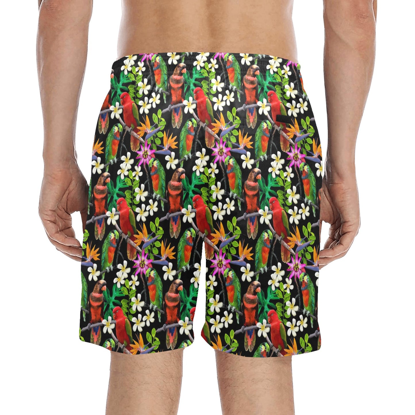 Parrot Design Print Men's Swim Trunks Beach Shorts