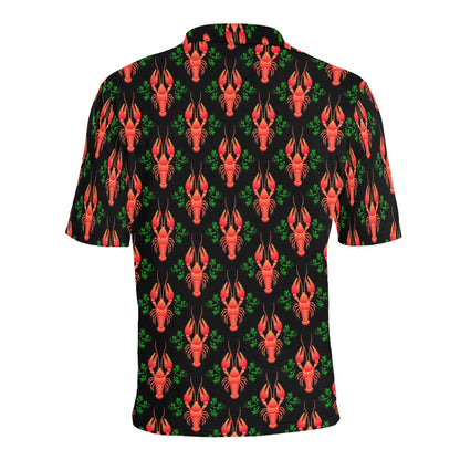 Lobster Print Design LKS403 Men Polo Shirt