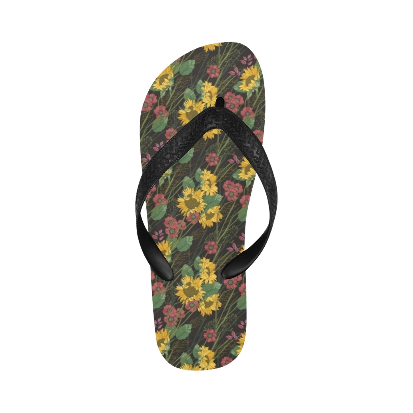 Sunflower Print Design LKS303 Flip Flops