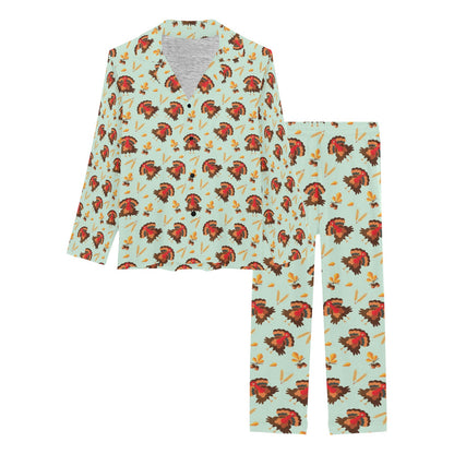 Thanksgiving Print Design LKS309 Women's Long Pajama Set