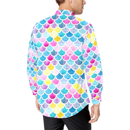Scales Print Design LKS402 Men's Long Sleeve Dress Shirt