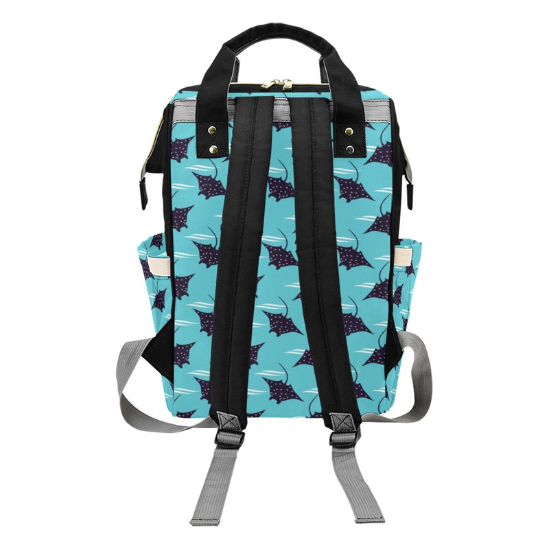 Manta Ray Print Design LKS403 Diaper Bag Backpack