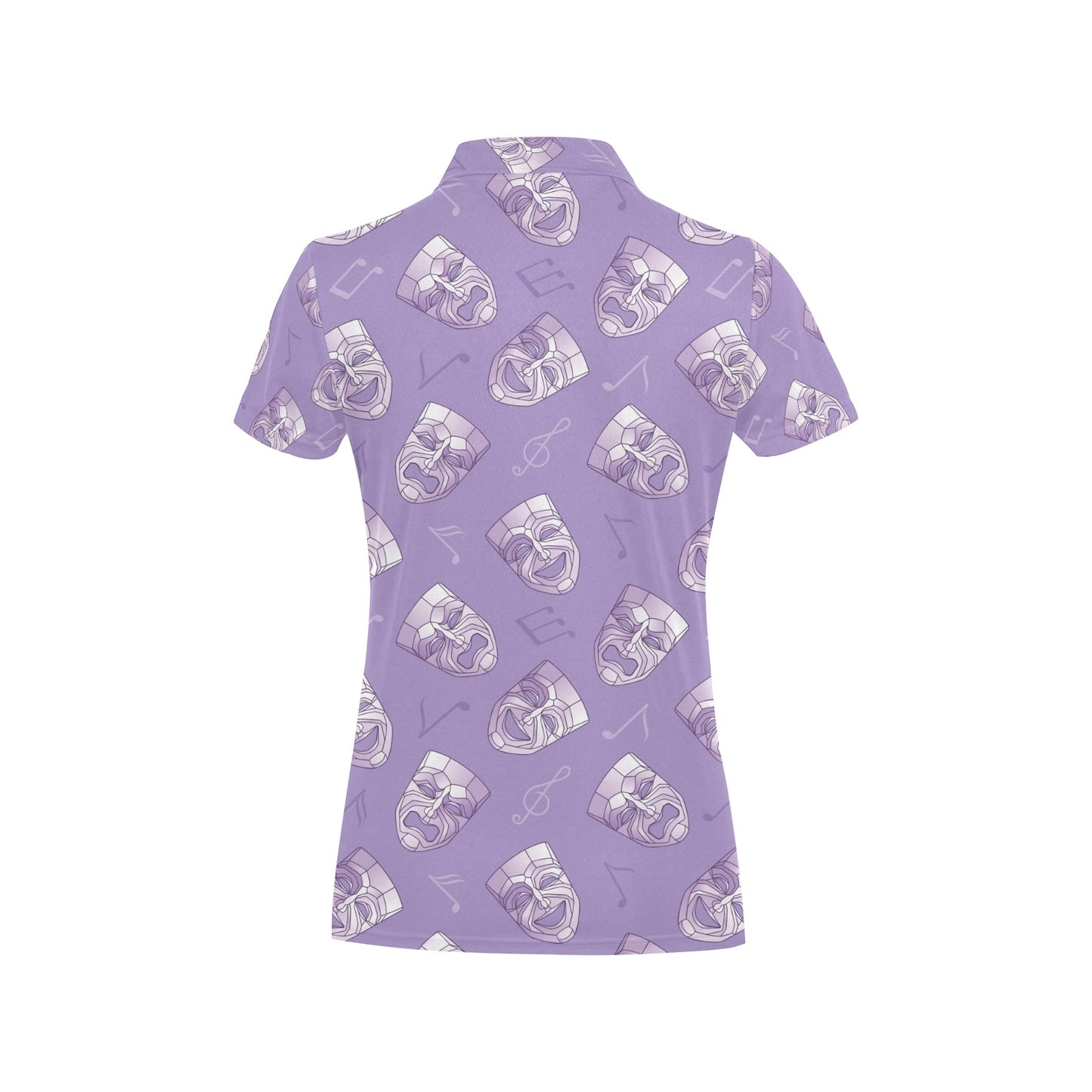 Acting Mask Pattern Print Design 05 Women's Polo Shirt