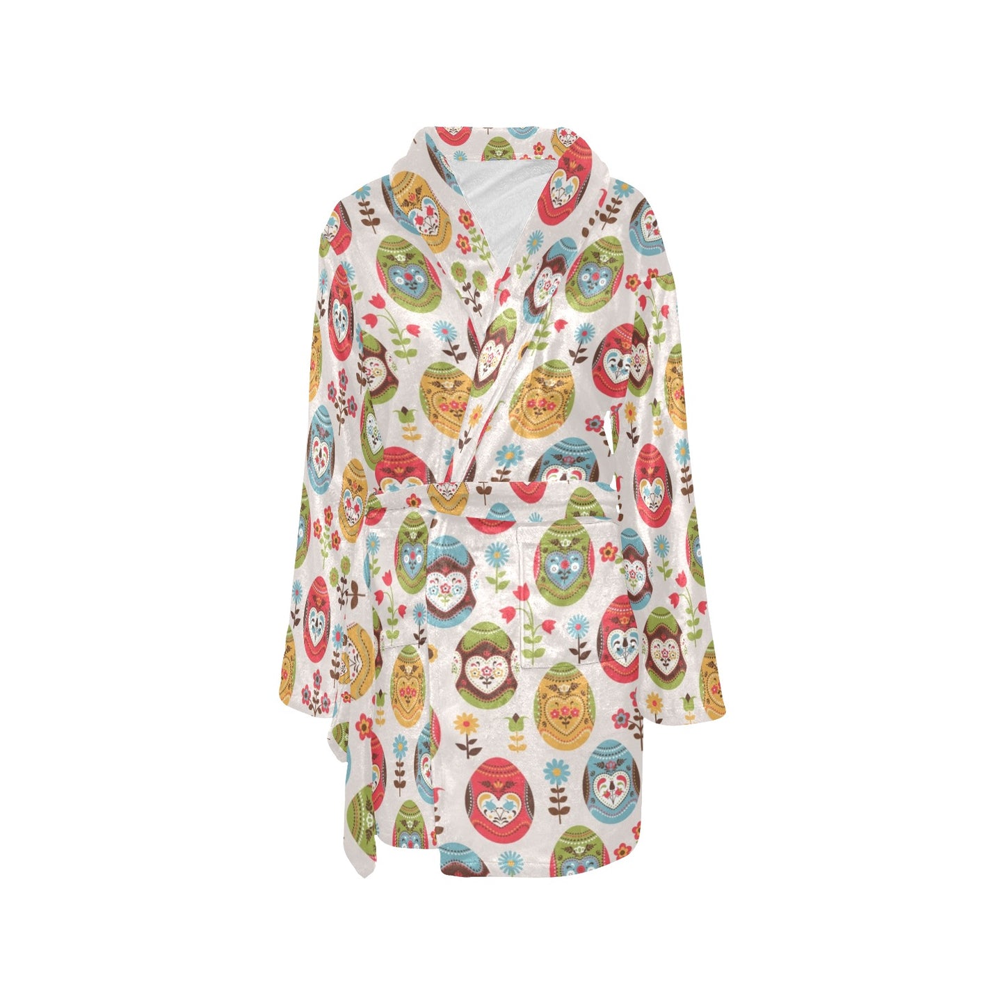Easter Eggs Pattern Print Design RB011 Women's Fleece Robe