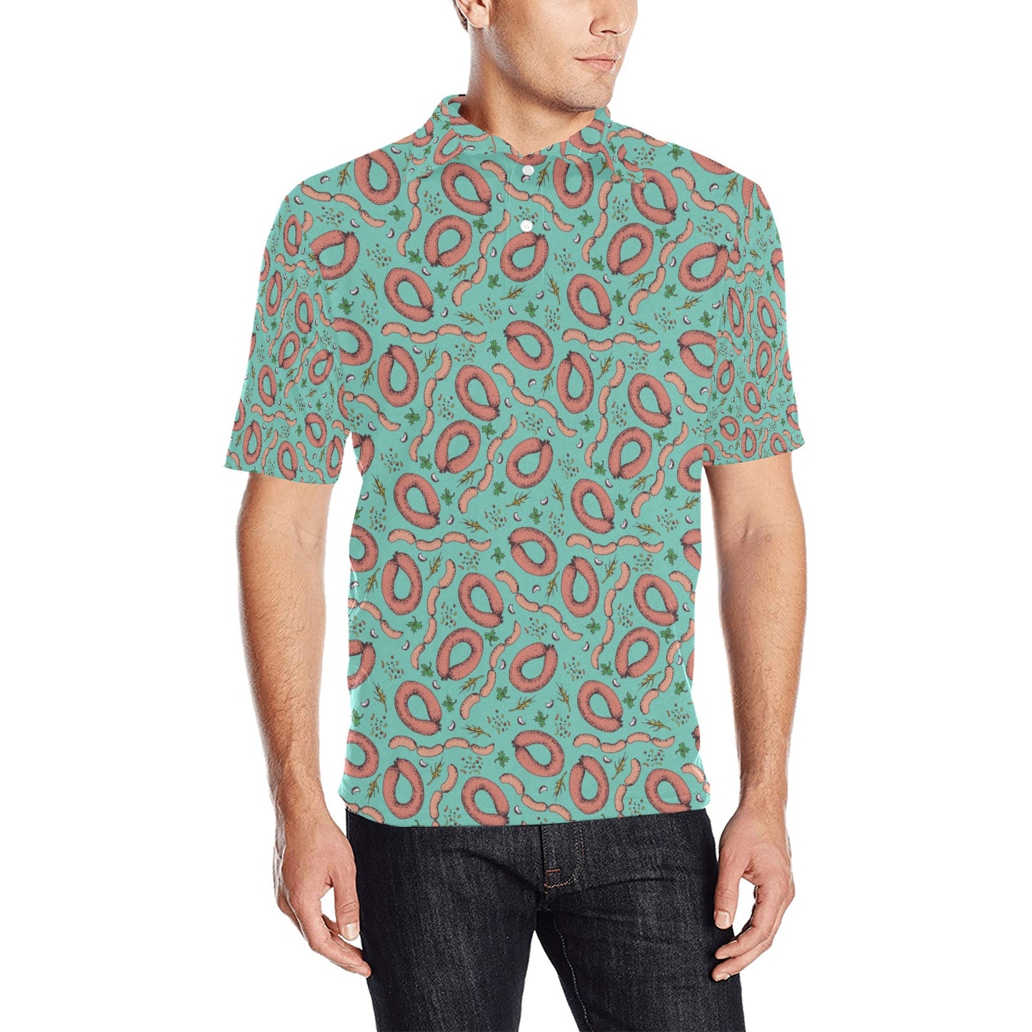 Sausage Print Design LKS303 Men Polo Shirt