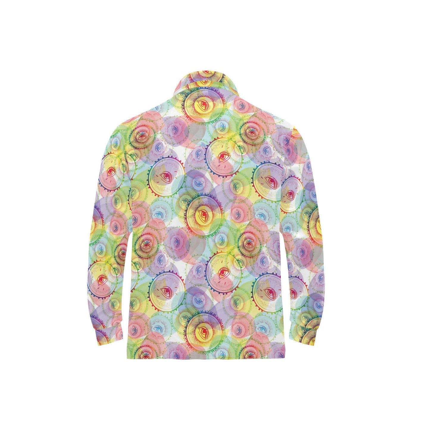 Third Eye Print Design LKS303 Long Sleeve Polo Shirt For Men's