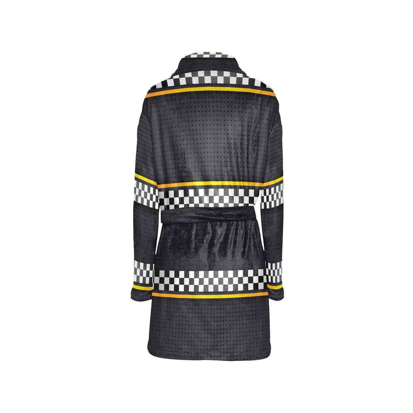 Checkered Flag Yellow Line Style Women's Fleece Robe