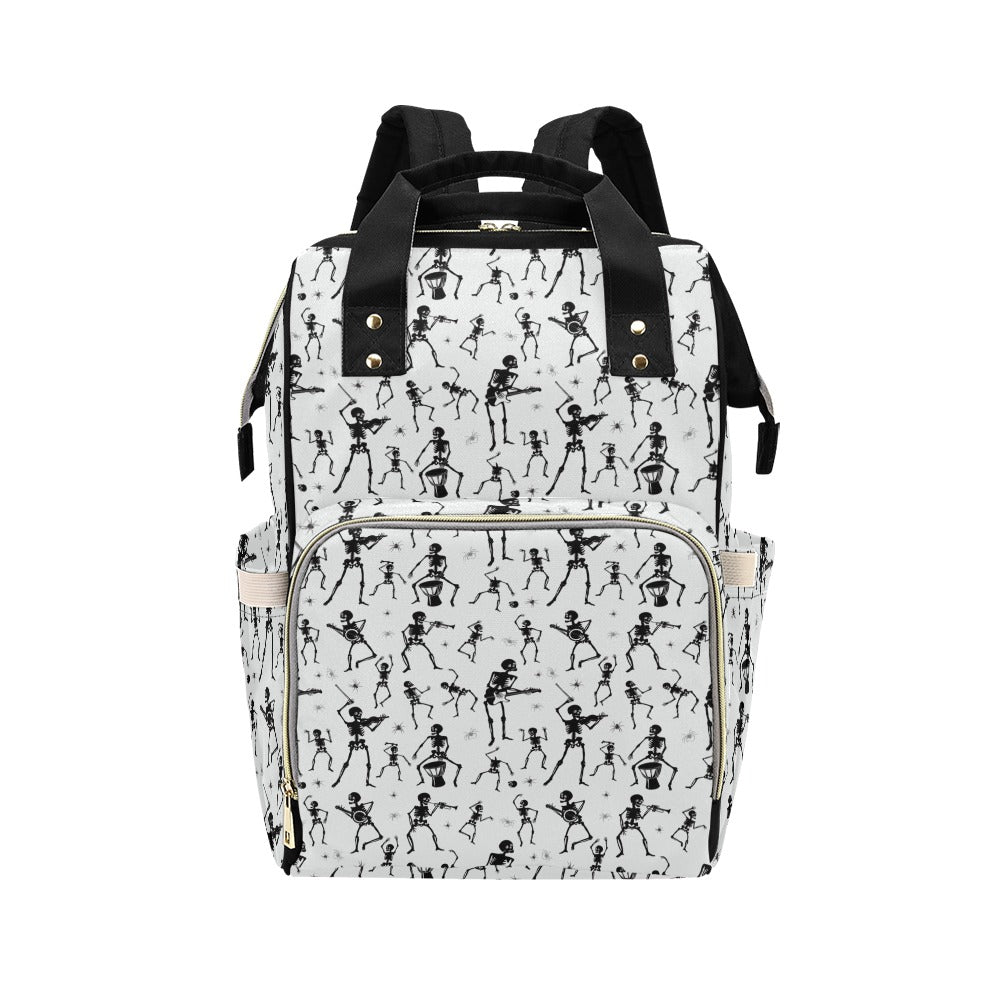 Skeleton Music Player Print Design LKS303 Diaper Bag Backpack