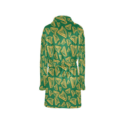 Harp Pattern Print Design 03 Women's Fleece Robe