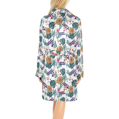 Aloha Hawaii Beach Pattern Print Design 04 Women's Fleece Robe