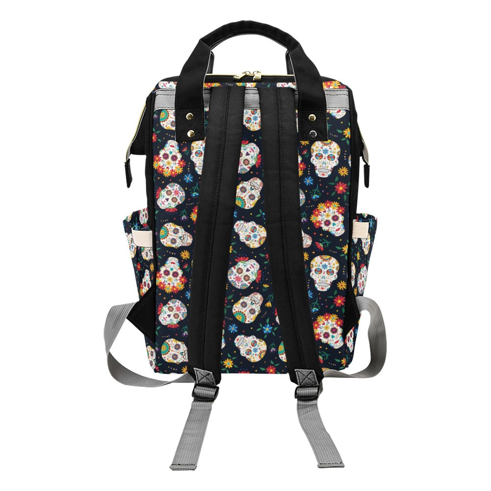 Sugar Skull Print Design LKS305 Diaper Bag Backpack