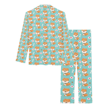 Shiba Inu Print Design LKS3013 Women's Long Pajama Set
