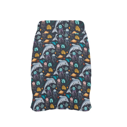 Underwater Dolphin Print Design LKS304 17" Golf & Pickleball Skort with Pockets