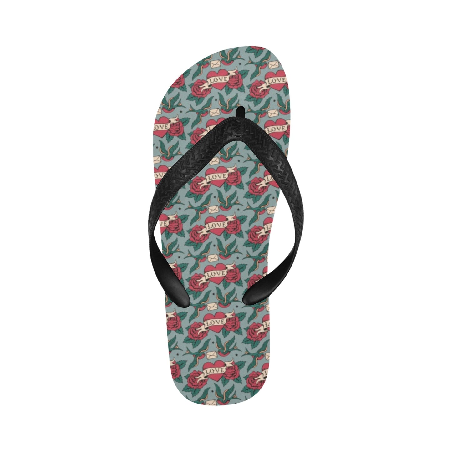 Tattoo Heart Print Design LKS301 Flip Flops