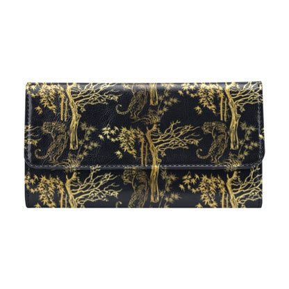 Tiger Gold Print Design LKS307 Women's Trifold Wallet