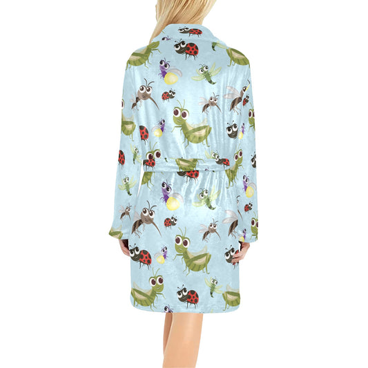Ladybug Pattern Print Design 01 Women's Fleece Robe
