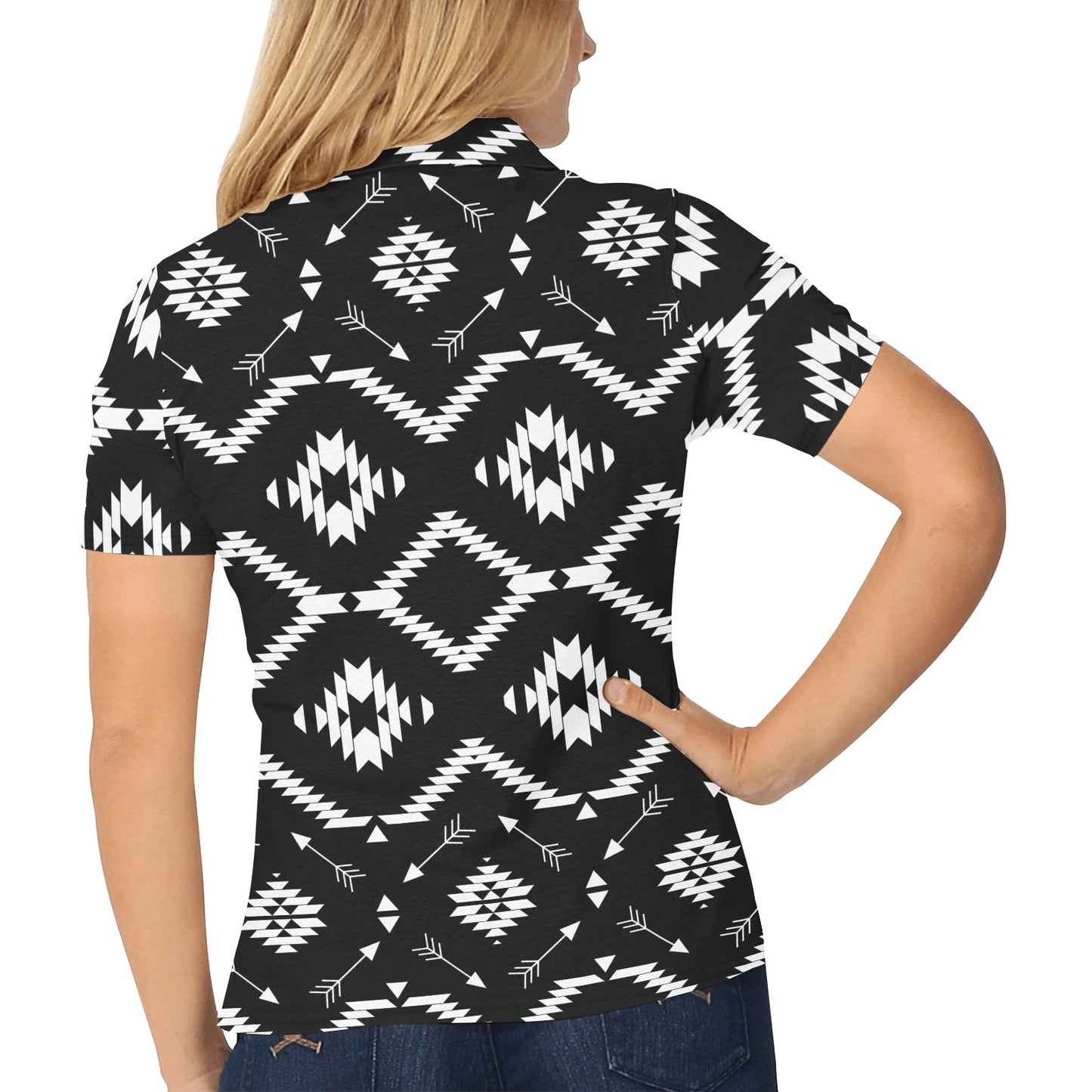 Native Pattern Print Design A04 Women's Polo Shirt