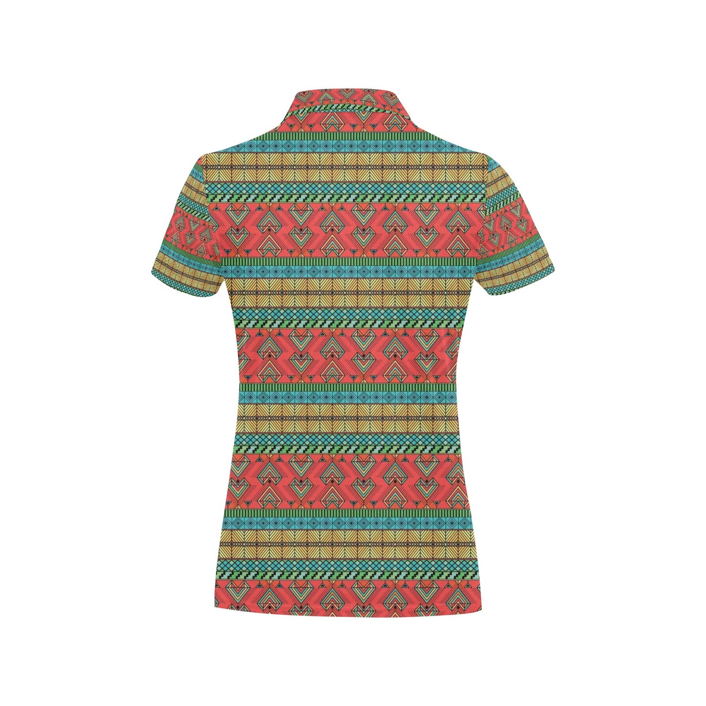 African Colorful Zigzag Print Pattern Women's Polo Shirt