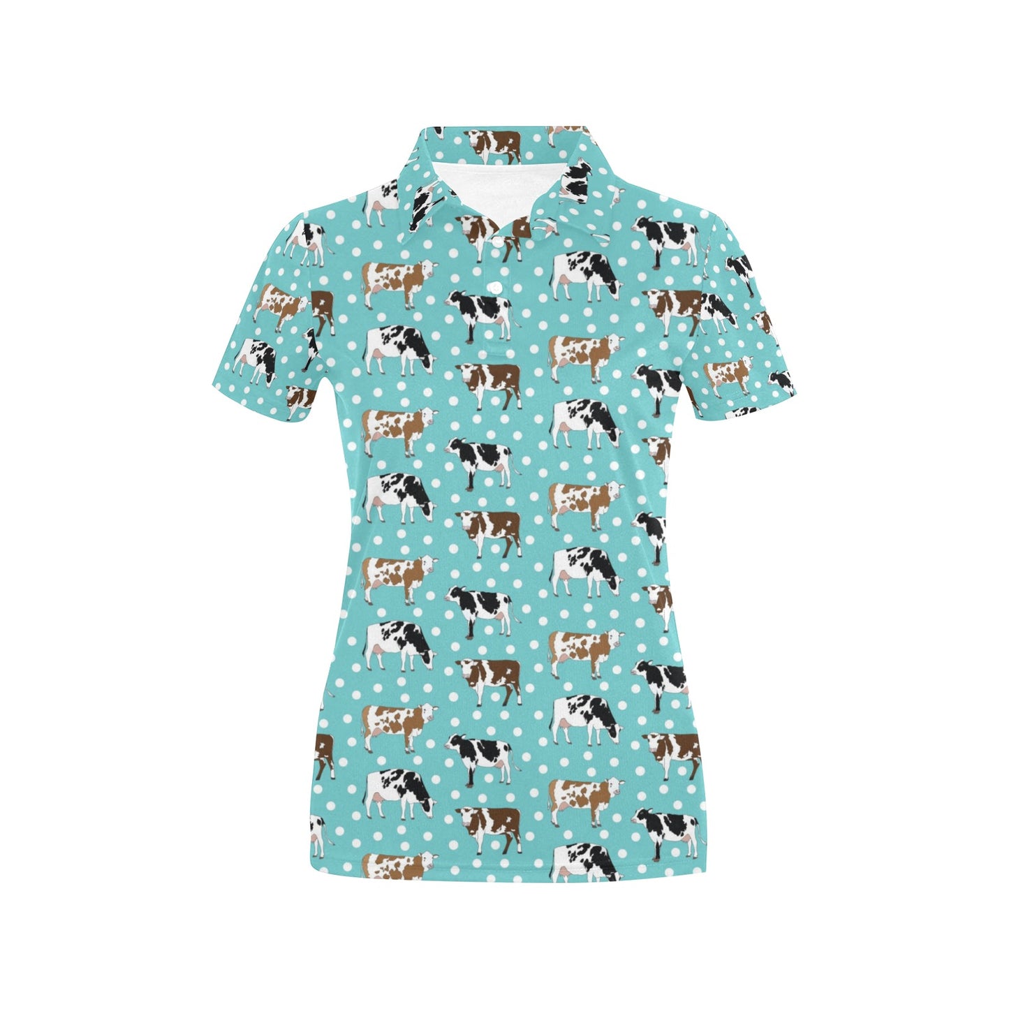 Cattle Print Design LKS405 Women's Polo Shirt