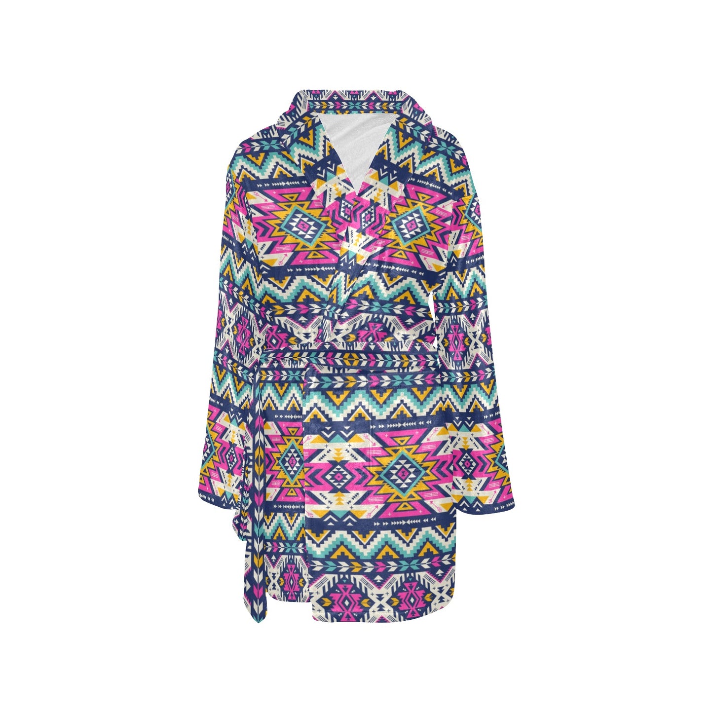 Aztec Pink Geometric Print Pattern Women's Fleece Robe