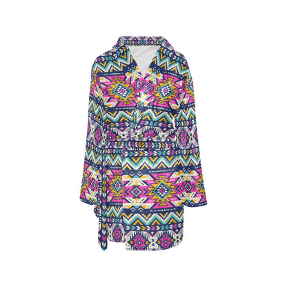 Aztec Pink Geometric Print Pattern Women's Fleece Robe