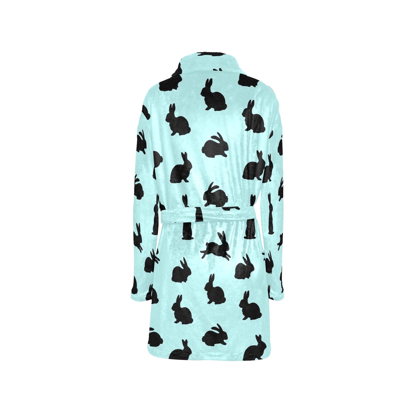 Rabbit Pattern Print Design RB010 Women's Fleece Robe