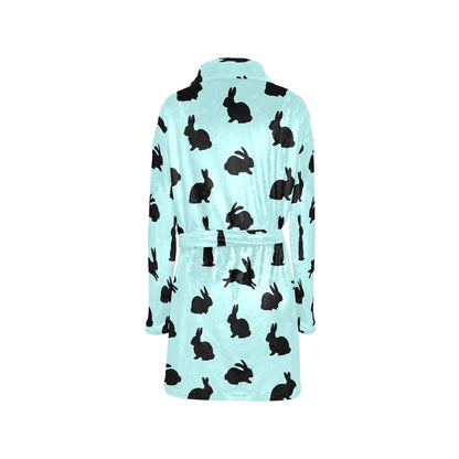 Rabbit Pattern Print Design RB010 Women's Fleece Robe