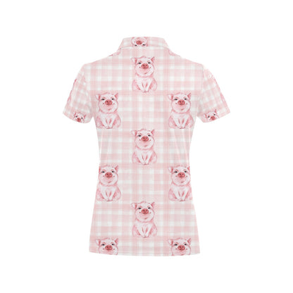 Pig Baby Pattern Print Design 01 Women's Polo Shirt
